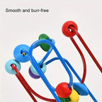 Colorful Wooden Bead Maze Roller Coaster Educational Toy for Toddlers