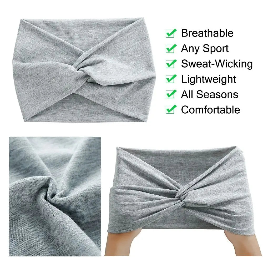 Twisted Extra Wide Turban Workout Headband for Women