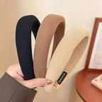 Solid Color Sponge Wide Headband for Women