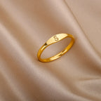 Tiny Initial Letter Rings For Women Fashion A-Z Letter Finger Stainless Steel Ring Aesthetic Wedding Jewelry Gift bijoux femme
