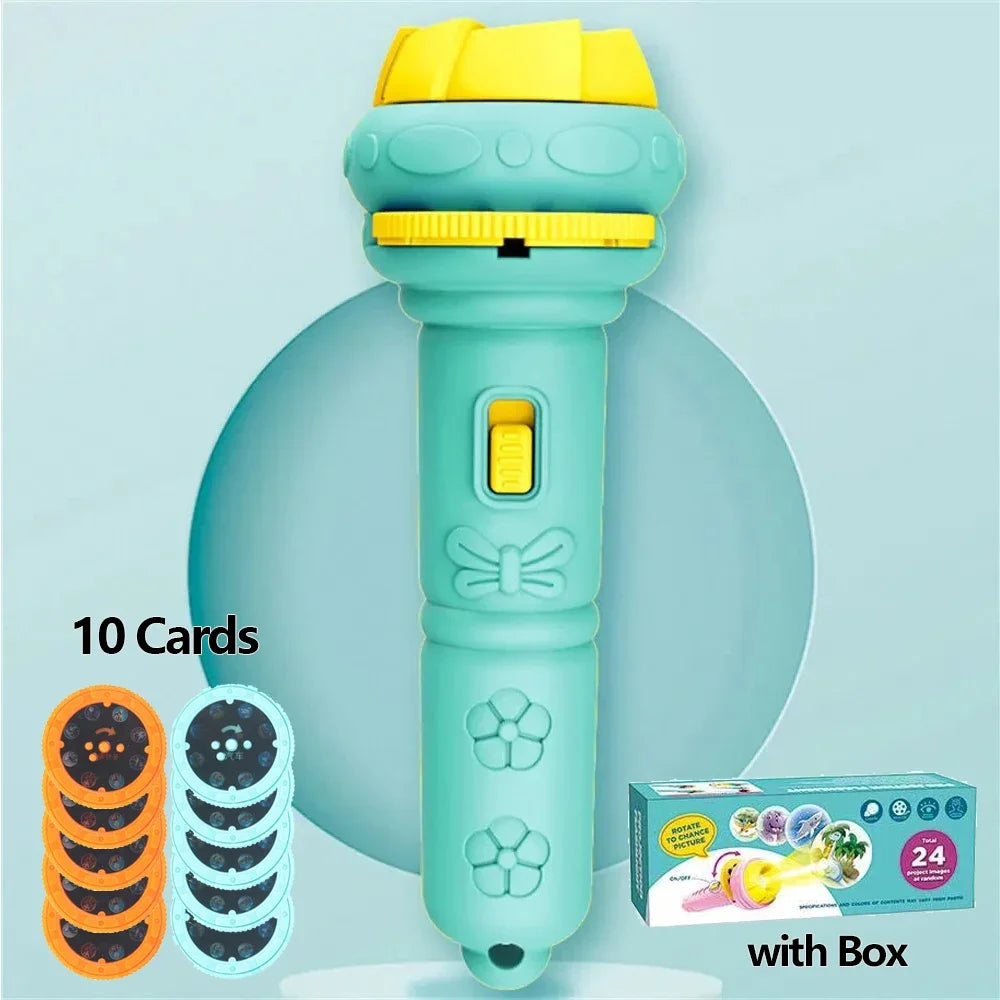 Kids Cartoon Projection Flashlight – Storytelling Projector Toy