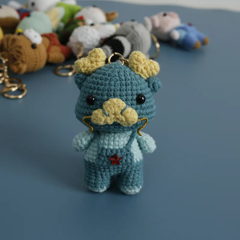 Cute Puppy Crochet Keychain Handmade Dog Bag Charm