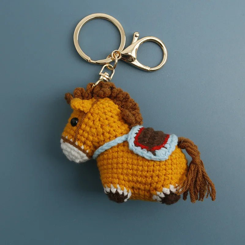 Funny Zebra Crochet Keychain Sheep Animal Bag Charm