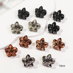 12/24/30Pcs Mini Flower Hair Claw Clips Pack for Women Girl Cute Hair Accessories Creaseless Styling for Bangs Tiny Hair Styling