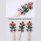 Rainbow Wooden Hand Bell Stick Musical Toy for Kids and Family Fun