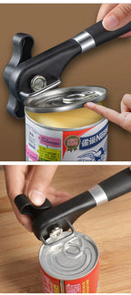 Stainless Steel Manual Can Opener with Side Cut & Bottle Opener Tool