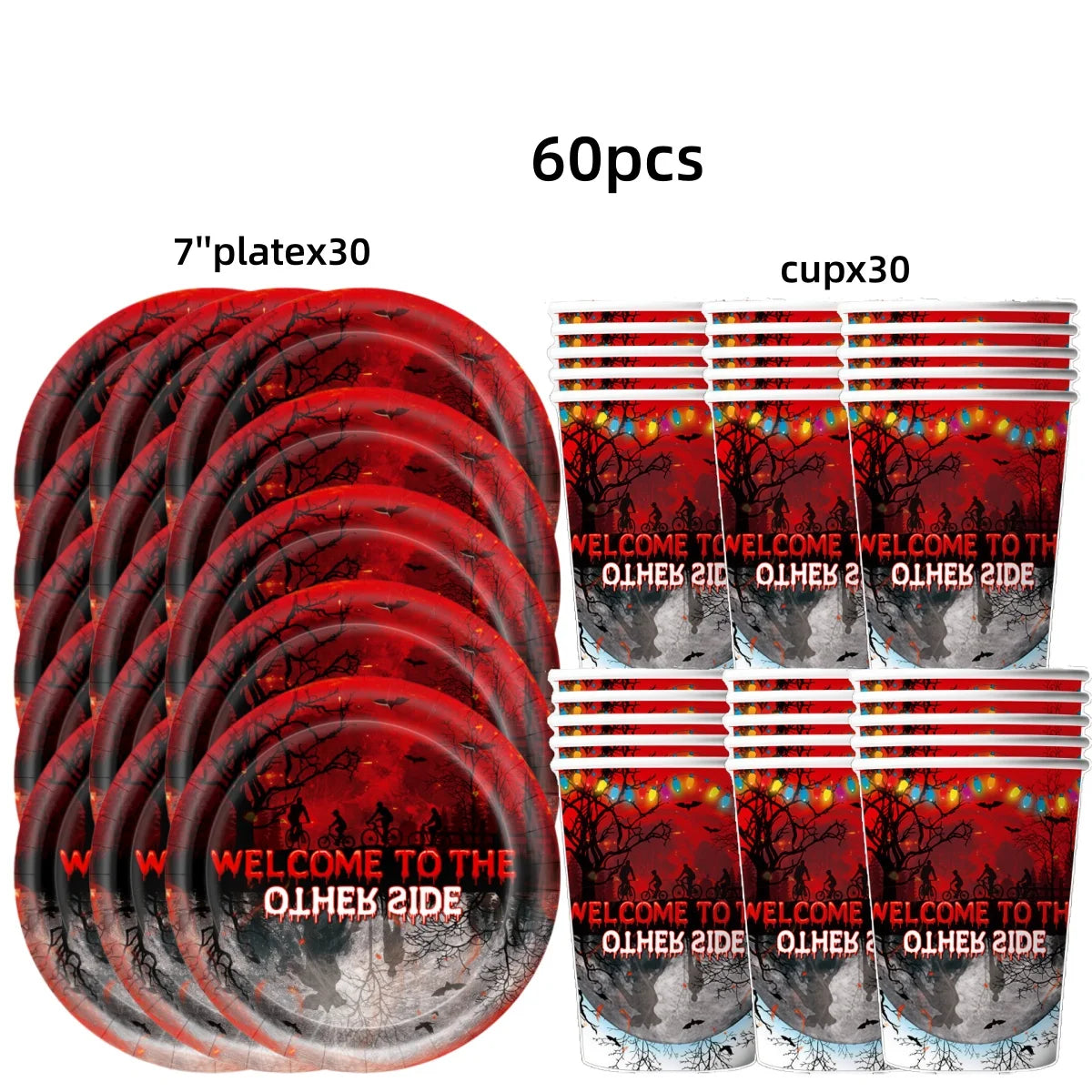 Horror Movie Stranger Theme Birthday Party Decoration Tableware Tablecloth Cup Plate Napkin Baby Shower Party Favors Supplies