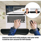Ergonomic Keyboard Wrist Rest with Memory Foam Mouse Pad Set for Office Gaming PC Laptop - Wrist Support Mousepad
