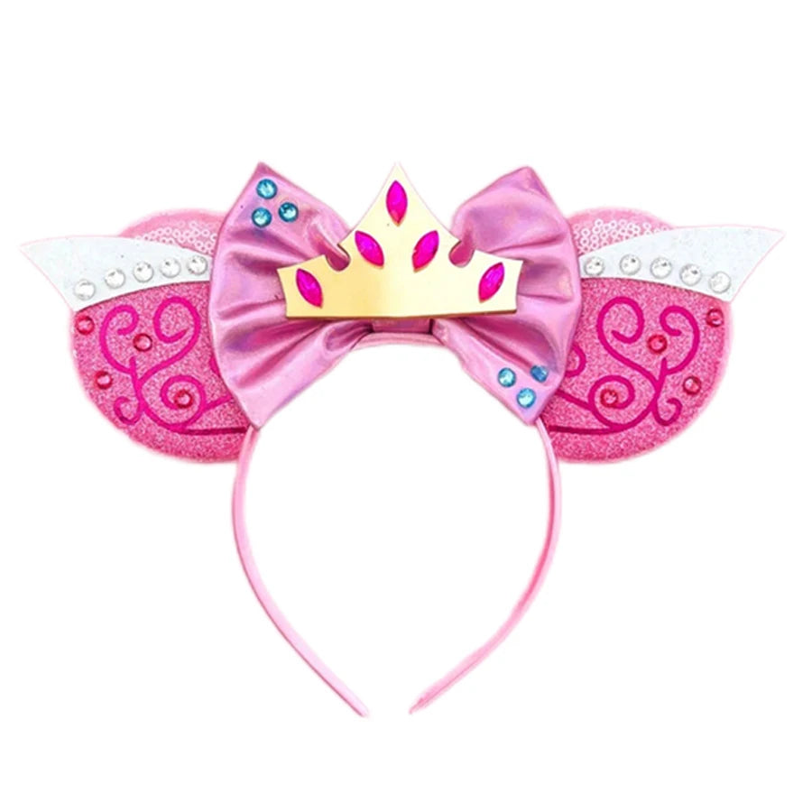 Mouse Ears Sequin Bow Cosplay Headband for Women & Adults