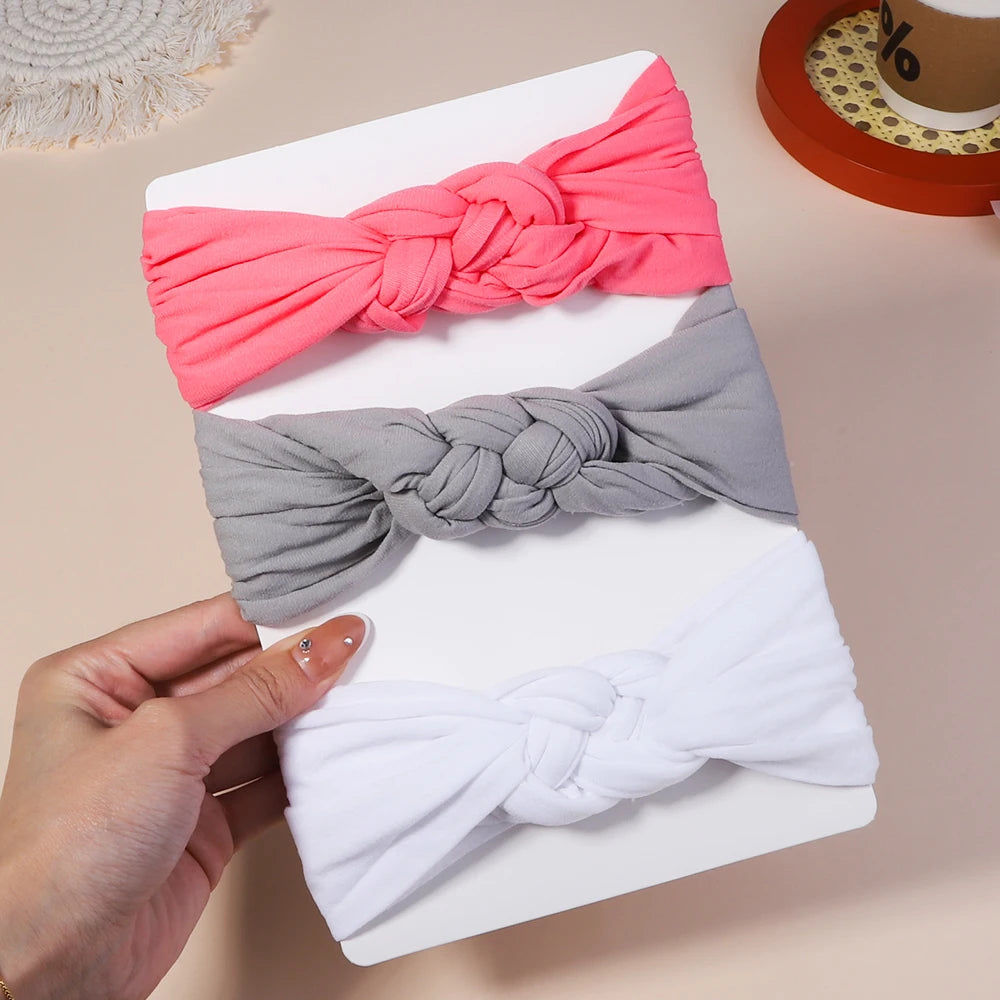 3PCS Cable Knit Elastic Baby Girl Headbands Set