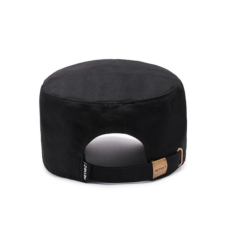 Four Seasons Flat Top Hat Men'S Simple Cotton Peaked Hat Fashion Baseball Cap Casual Cap, Commuter Sunshade Hat