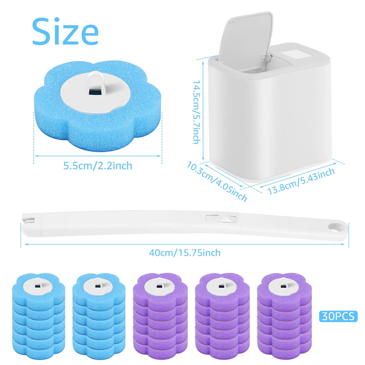 18/36Pcs Disposable Toilet Brush Wall Mounted Toilet Brush with Replacement Head Cleaning Set Home Bathroom WC Accessories