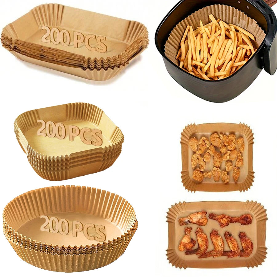 Disposable Air Fryer Paper Liners – Oil Proof Non-Stick Parchment Baking Paper