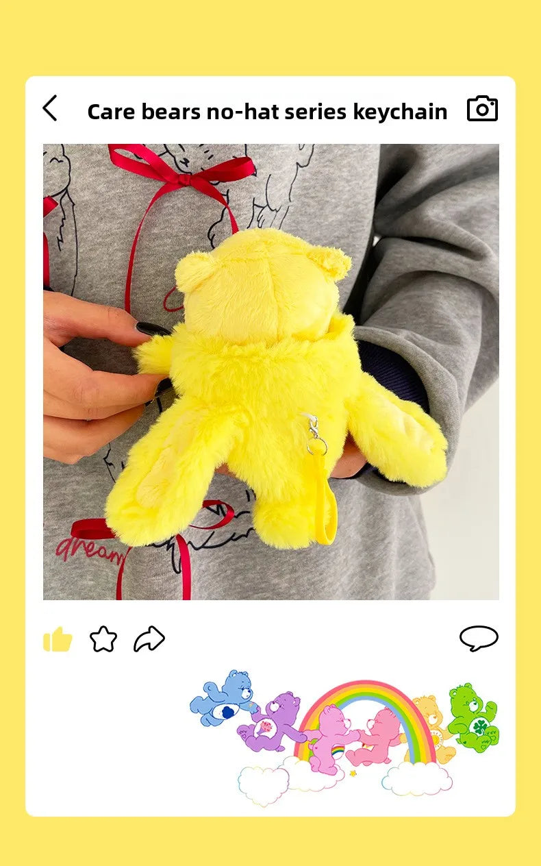 Care Bears Rabbit Hat Plush Keychain Rainbow Bear Bag Charm Gift