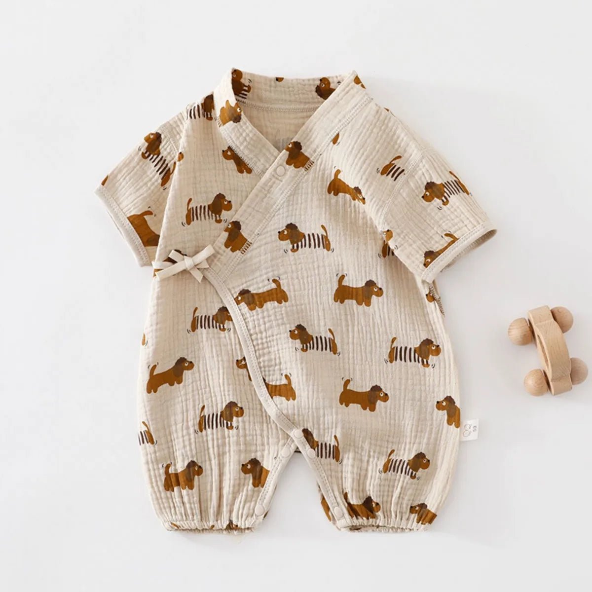 Babe Boy Girl Pure Cotton Muslin Breathable Bodysuit 0-18M Kid Summer Lightweight Cool Onesie Infant Casual Stylish Short Romper