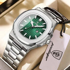 POEDAGAR Luxury Square Men Wristwatch Waterproof Luminous Date Stainless Steel Sports Male Clock Business Quartz Watches For Men