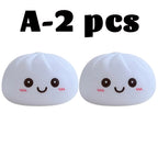 Simulation Dumplin Toy Night Light Soft Dumplings Soft Cute Steamer Birthday Gift Prank Props Colorful Dumping Toy Squishy Gifts