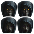 2/4pcs Halloween Scary Reaper Lady Print Car Headrest Covers Horror Style Vehicle Seat Head Cover Halloween Party Car Decoration