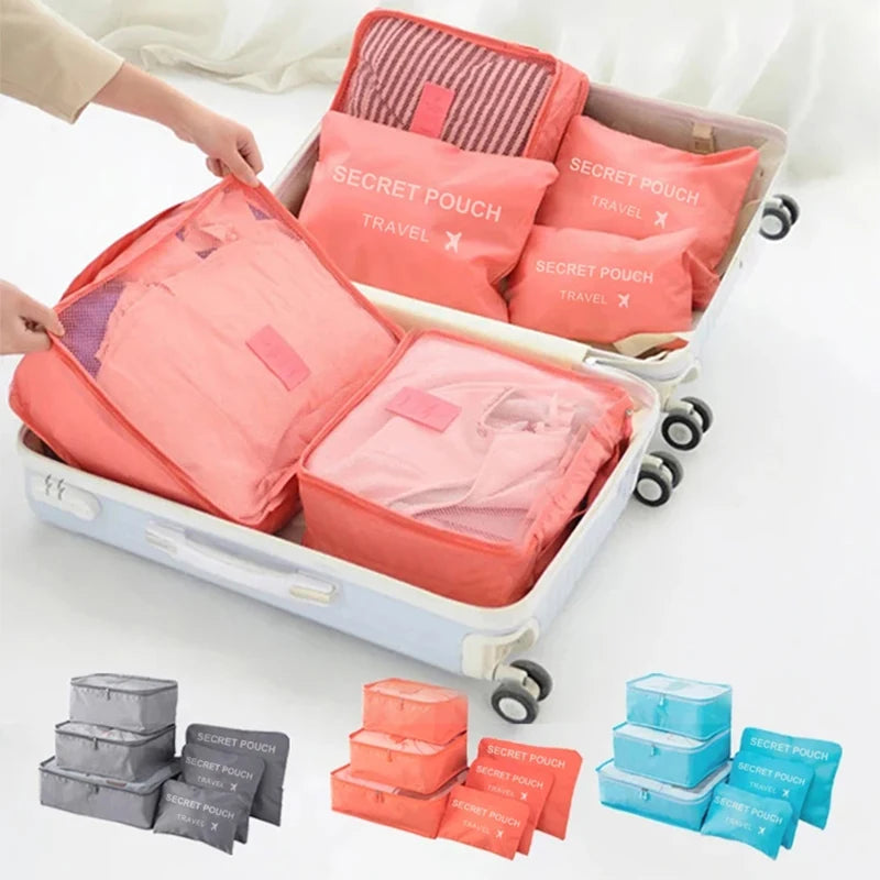 6PCS Waterproof Packing Cube Set for Travel & Luggage Organization