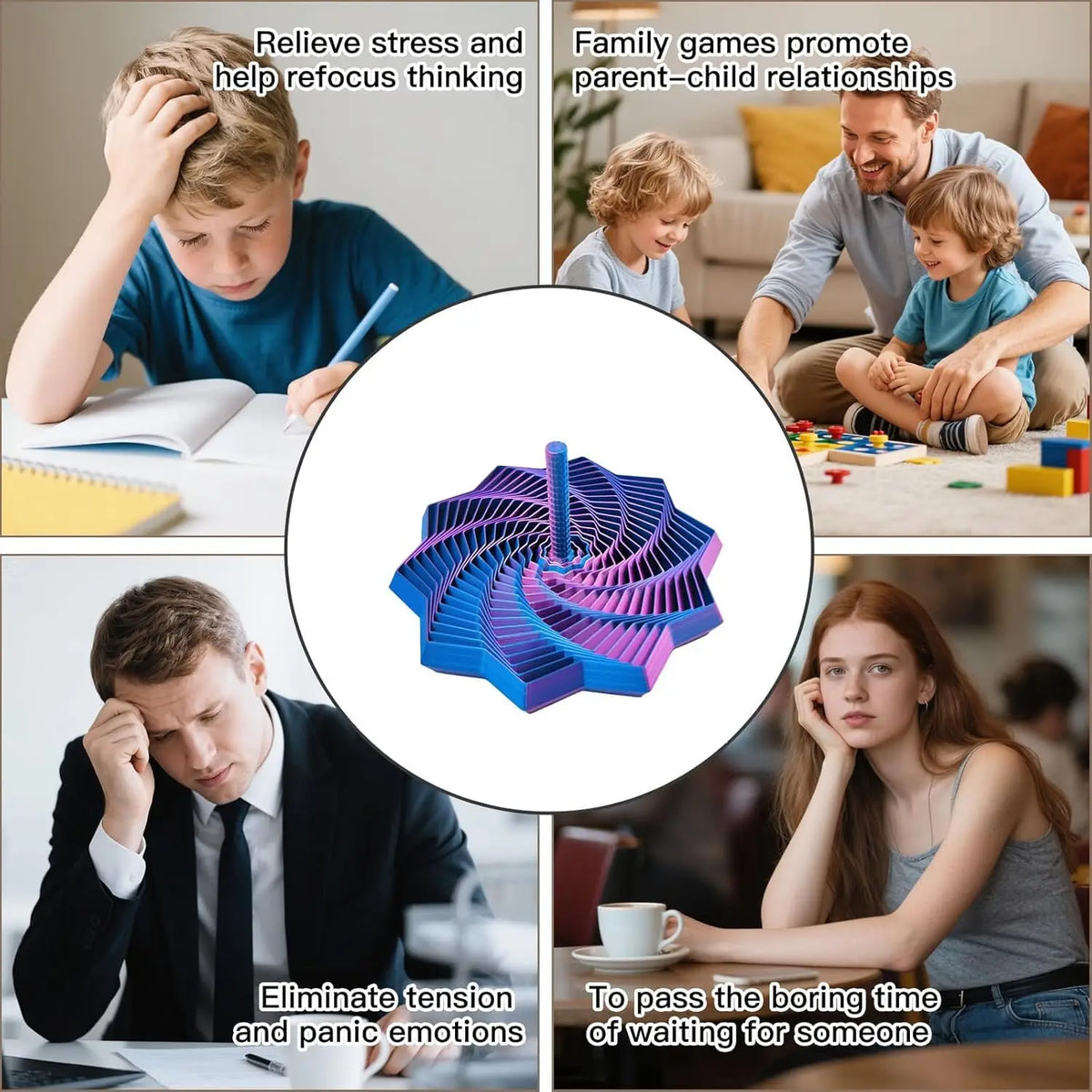 3D Printed Fidget Star Spinner – Sensory Stress Relief Toy