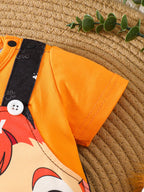 IURNXB Infant Cartoon LION BABY Romper Short Sleeve for Boys Overall One Piece Cute Newborn Outfit Summer 1-18M