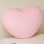Nordic Style Furry Solid Color Heart-shaped Cushion Key Chain Pink Red Sofa Bed Back Cushion Soft Throw Pillow Bedside Cushion
