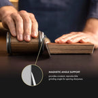 Rolling Knife Sharpener Kit – Magnetic Diamond Sharpening Stone with 15° & 20° Angle Guide