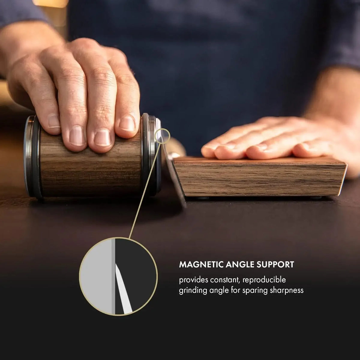 Rolling Knife Sharpener Kit – Magnetic Diamond Sharpening Stone with 15° & 20° Angle Guide