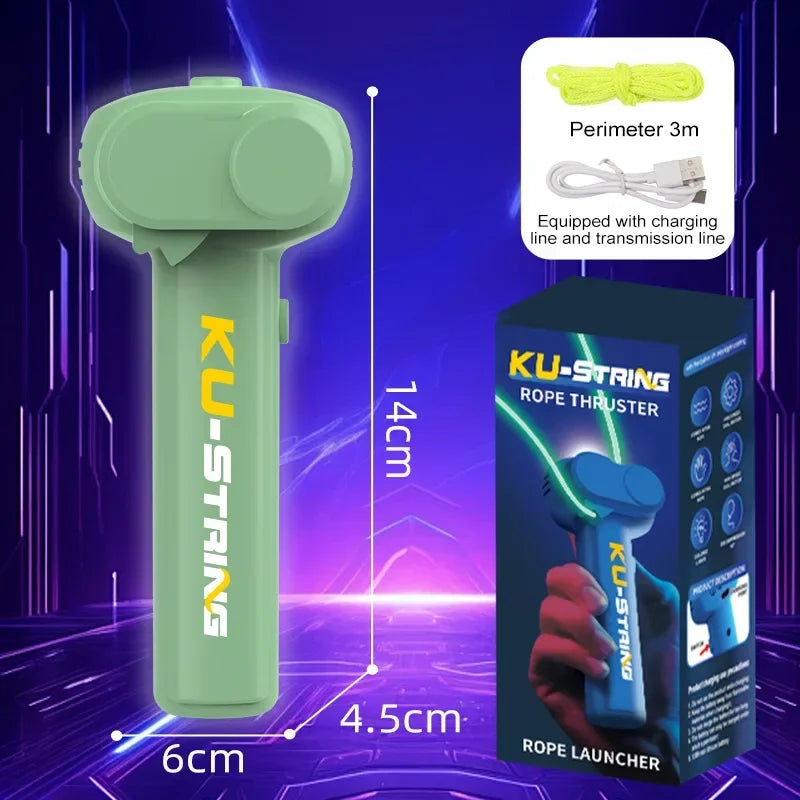 Glow-in-the-Dark Rope Launcher Toy for Kids and Adults, Rechargeable LED Luminous String, Handheld Stress Relief Game Gift Fun