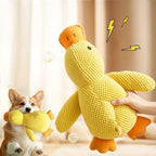 Squeaky Plush Duck Dog Chew Toy Bite Resistant Teeth Grinding Toy Soft Pet Sleeping Companion Stress Relief Puppy Sound Toy