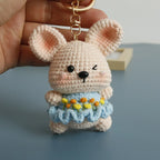 Cute Rabbit Crochet Keychain Handmade Bunny Bag Charm