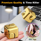 Alloy Cube Spinner Stress Relief Toy – Portable Desk Focus Gadget