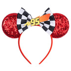 Disney Anime Cars Ears Headbands Women Sequins Bow Hairband Girls Pixar 95 Lightning McQueen Hair Accessories Kids Headwear Gift