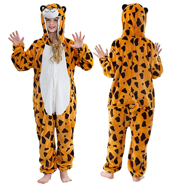 MICHLEY Carnaval Capybara Flannel Blanket Sleepers Onesie Hooded Children Costume Clothes Jumpsuit Sleepwear For Boys Girls