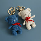 Cute Bear Couple Crochet Keychain Matching Animal Charm