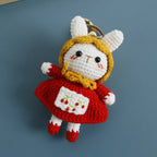 Cute Mushroom Rabbit Crochet Keychain Bunny Bag Charm
