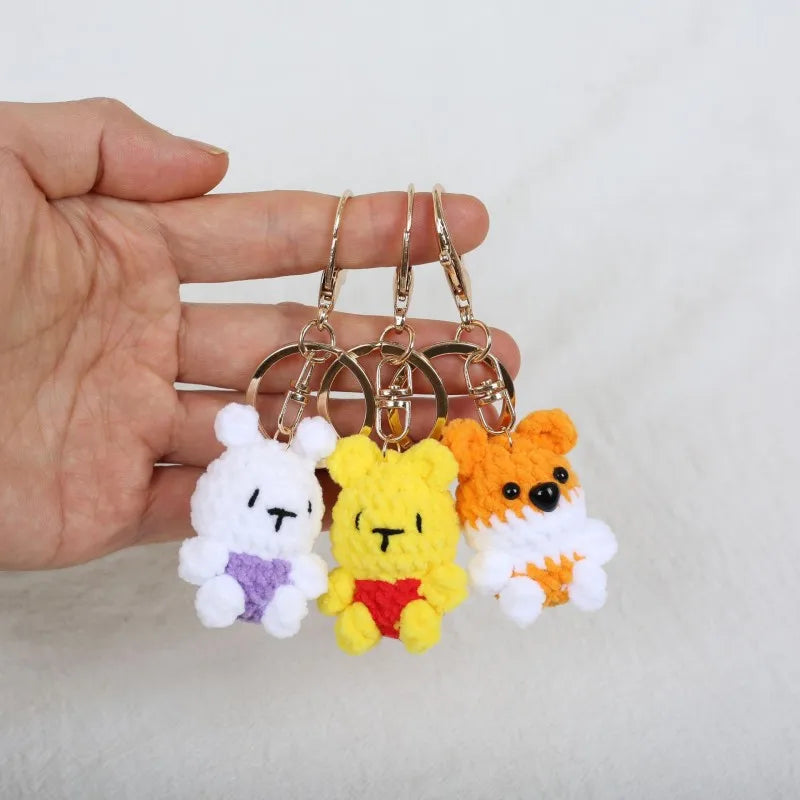 Mini Animal Crochet Keychain Cute Knitted Doll Keyring