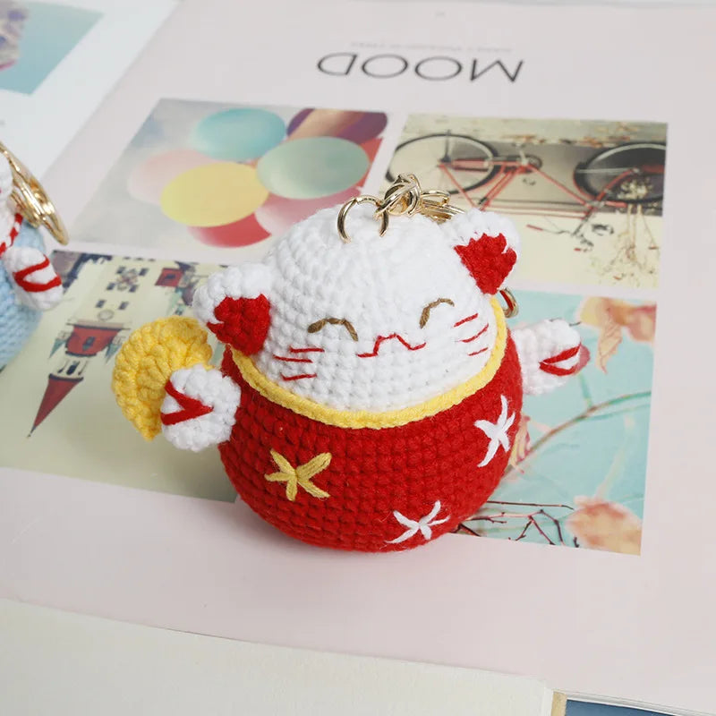 Exquisite Kitten Crochet Keychain Cute Cat Bag Charm