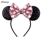 Embroidered Sequin Ears Bow Headband for Women & Girls