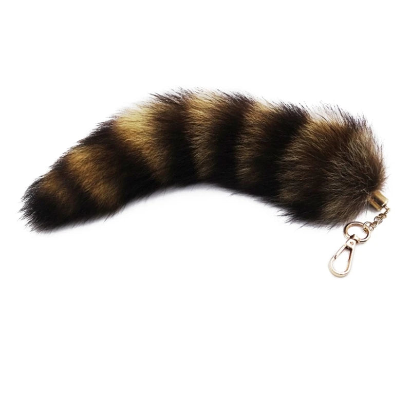 25cm Fox Tail Keychain Plush Bag & Car Charm