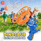 Dinosaur Electric Bubble Gun Automatic Bubble Machine for Kids