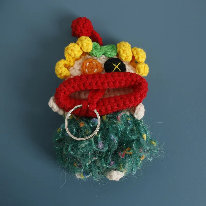 Funny Crochet Sausage Mouth Keychain Key Holder Pouch