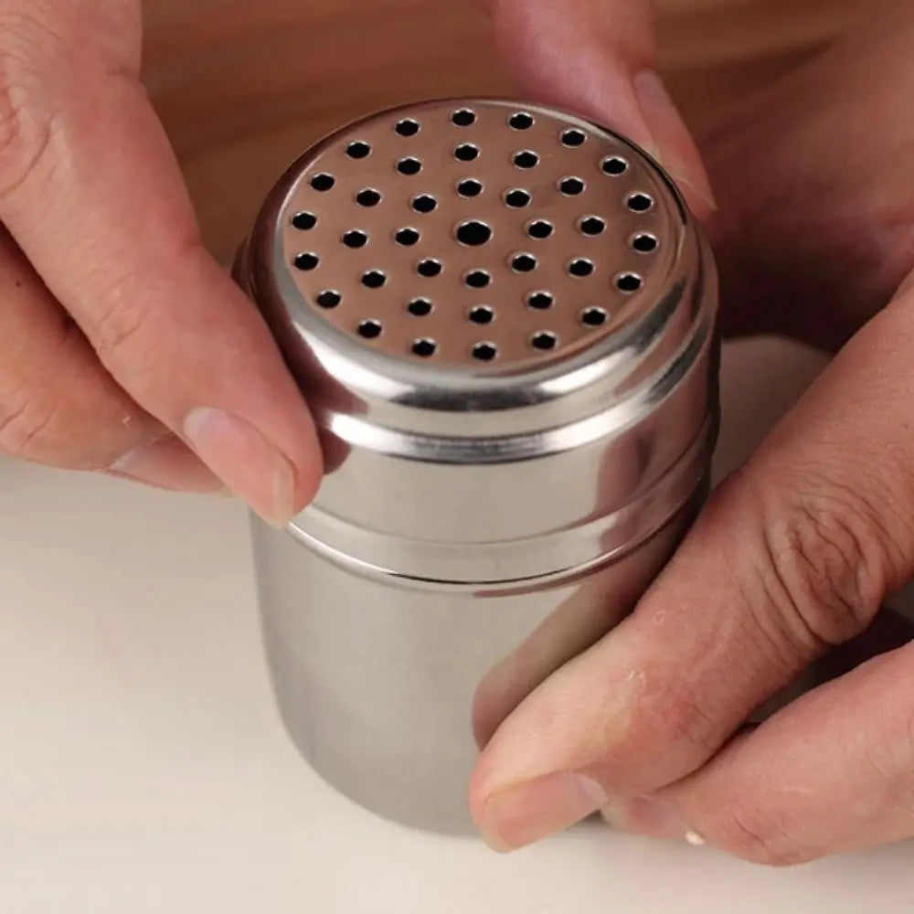 Stainless Steel Seasoning Jar with Rotating Lid for Salt and Spices