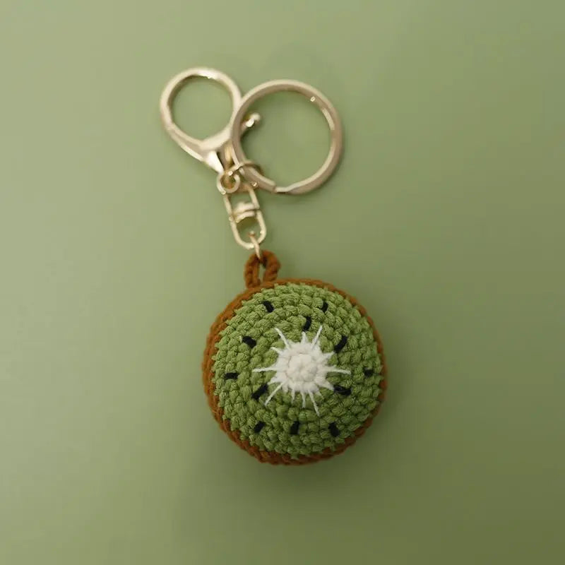Cute Fruit Crochet Keychain Strawberry Cherry Bag Charm