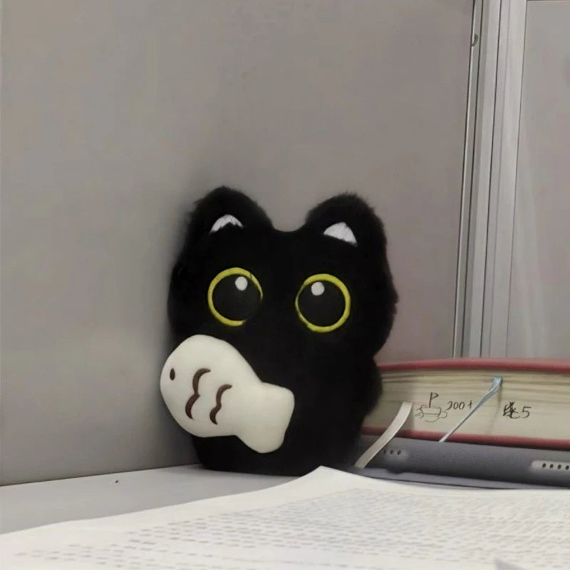 1pc Cute Black Cat Plush Keychain Kawaii Doll Bag Pendant Car Key Ring Charm Soft Stuffed Toy Couple Gift for Women Friends