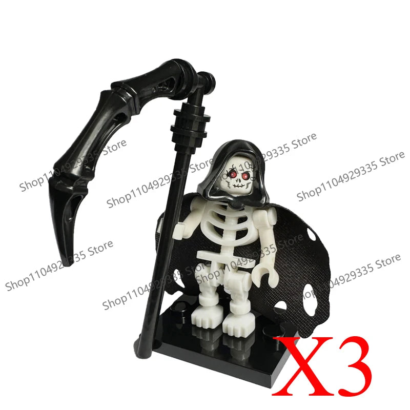 Halloween Scene Building Blocks Skeletons Ghosts Army King Assembled Charactesrs Figures DIY Accessories Bricks Toys Kids Gifts