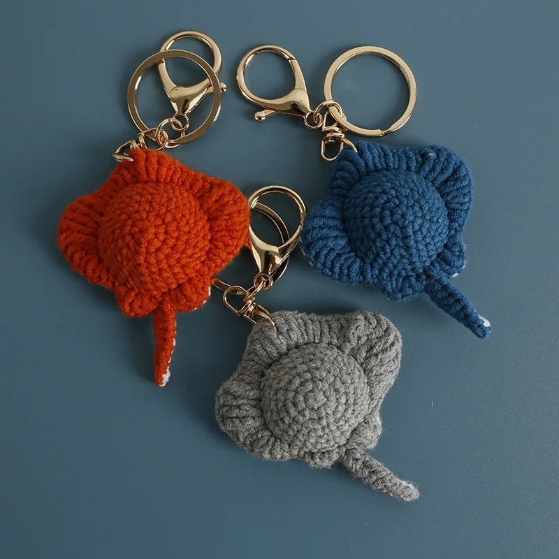 Cute Crochet Stingray Keychain Marine Fish Bag Charm