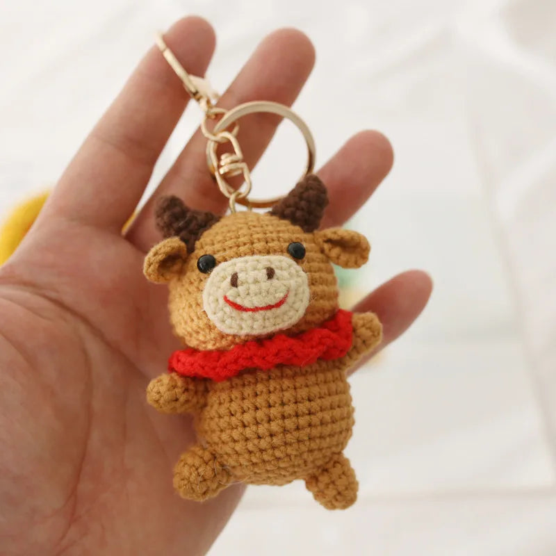 Cute Puppy Crochet Keychain Handmade Dog Bag Charm