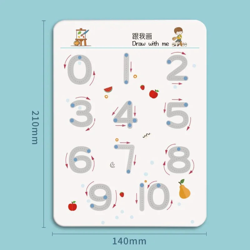 Montessori Reusable Tracing Workbook for Kids Handwriting Practice