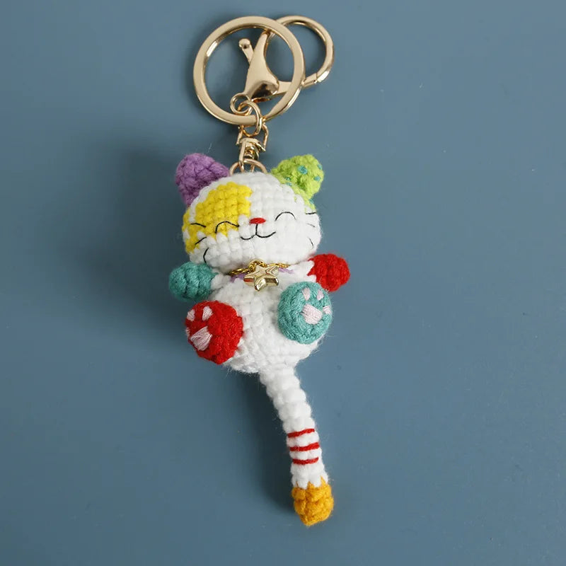 Small Cat Crochet Keychain Cute Kitten Bag Charm